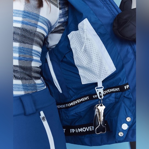 Free People Movement Quilted Ski Sm Blue Hooded Waterproof Primaloft Insulated - Picture 7 of 9